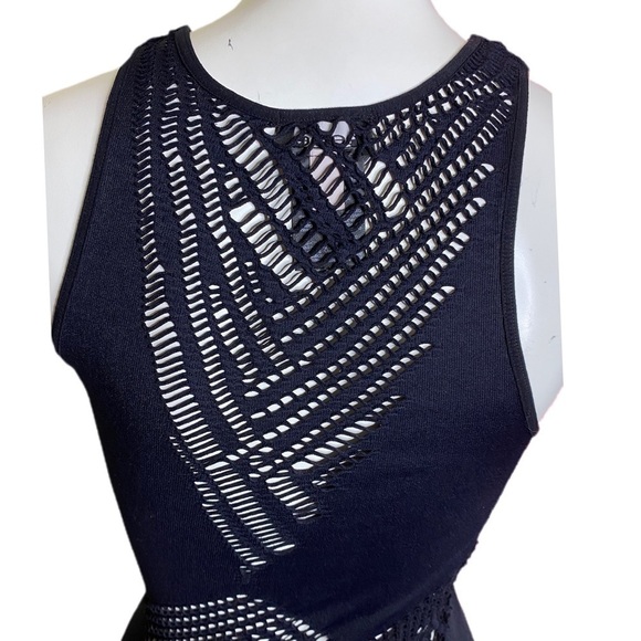 BEBE Black Cutout Bandage Dress Size M/L - Picture 3 of 8